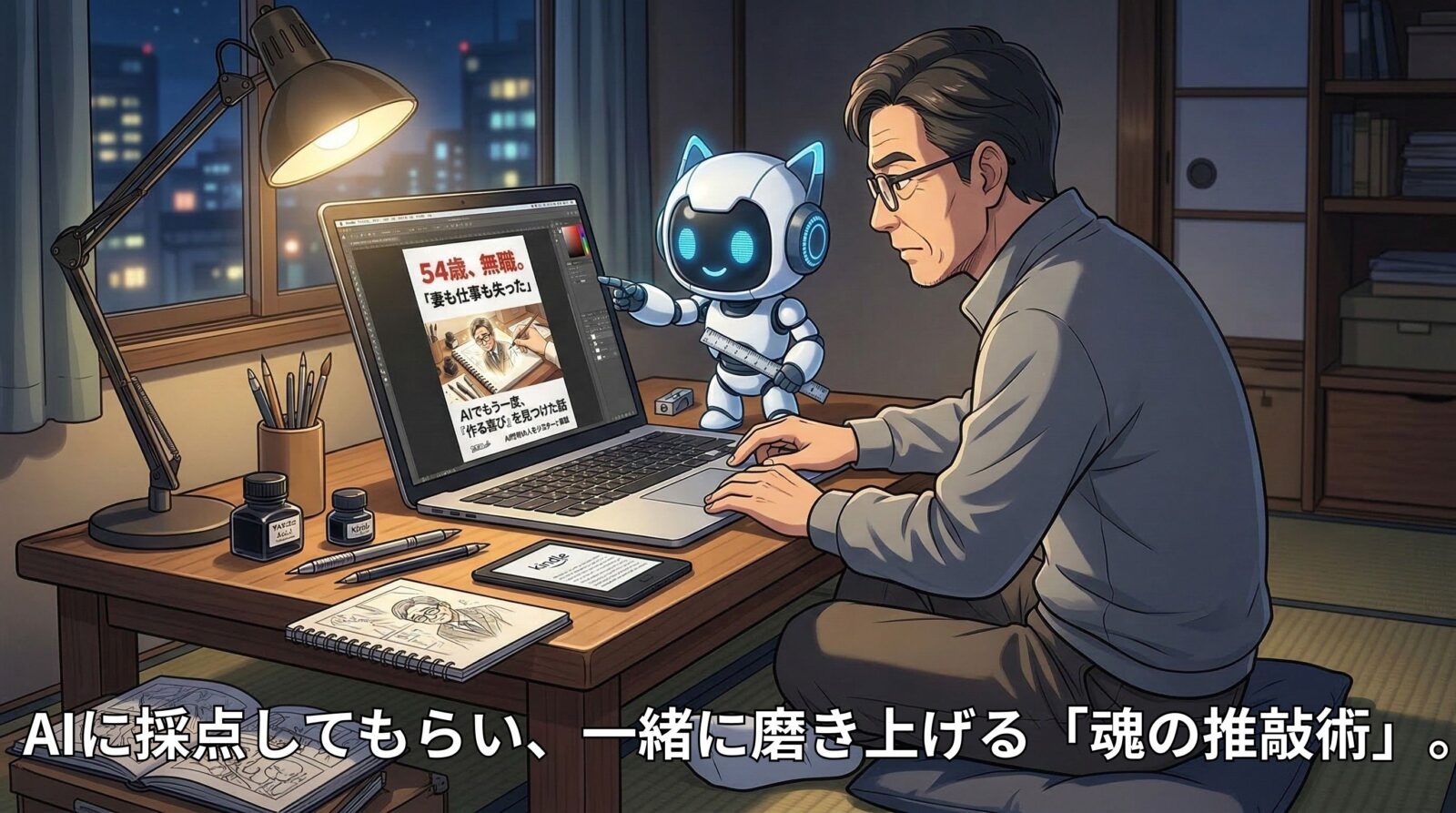 AIに採点してもらい、一緒に磨き上げる「魂の推敲術」。の記事のアイキャッチ画像